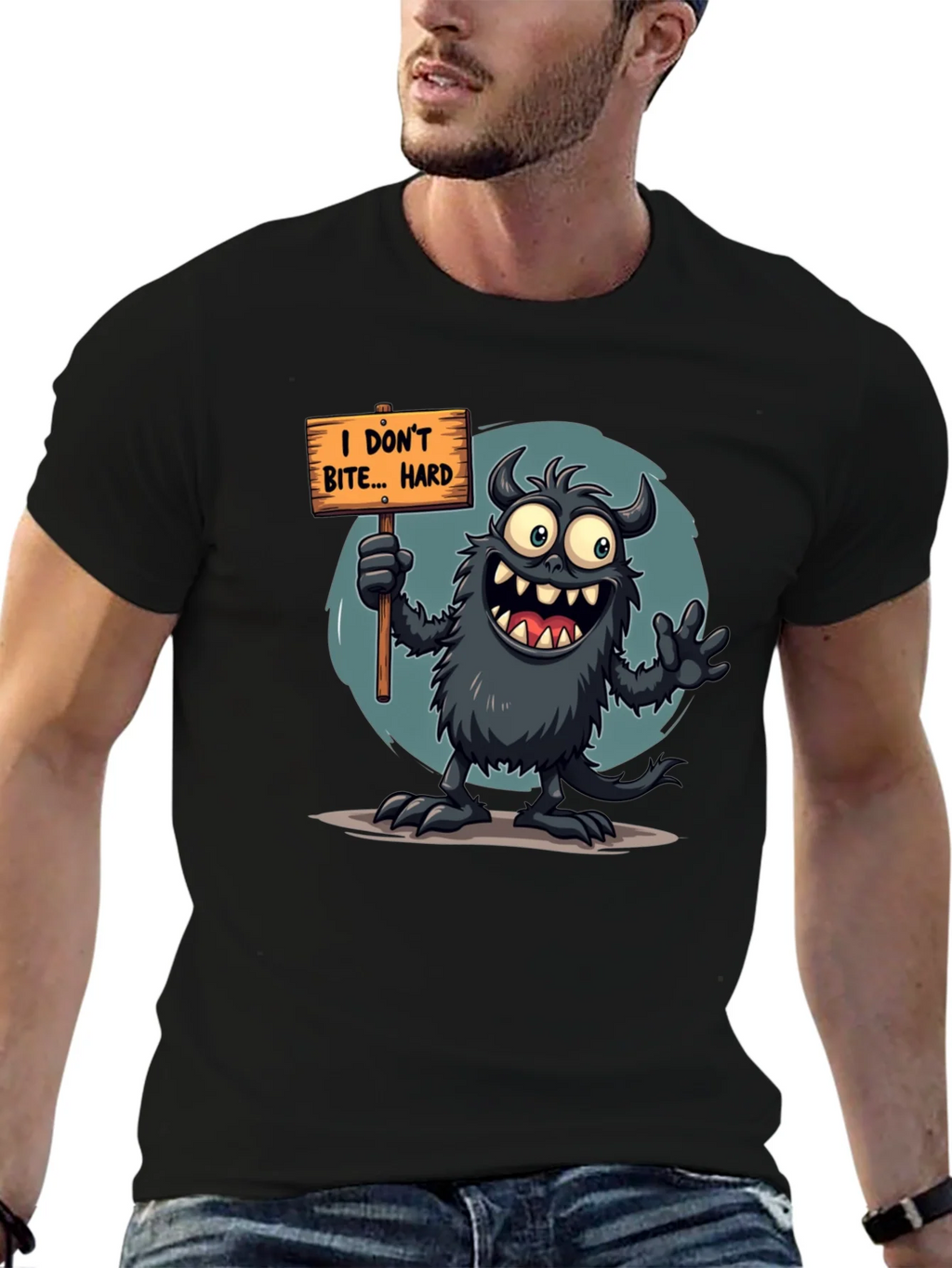 Funny Monster Graphic Tee - I Dont Bite... Hard product image 9