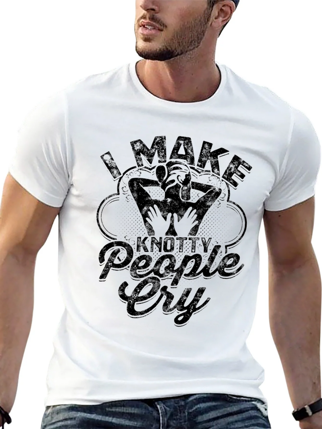 Knotty People Cry Massage Therapist T-Shirt product image 4