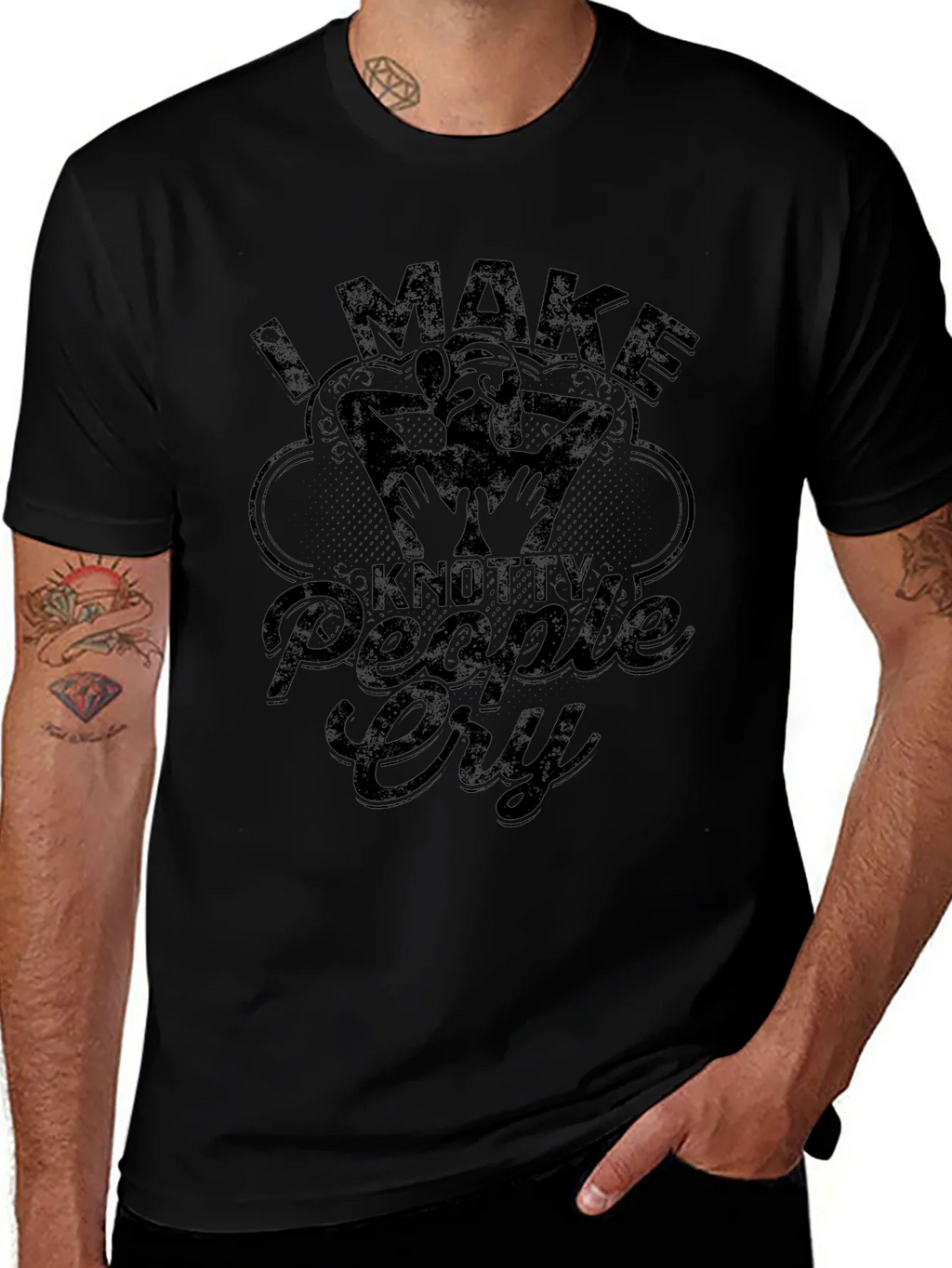 Knotty People Cry Massage Therapist T-Shirt product image 1