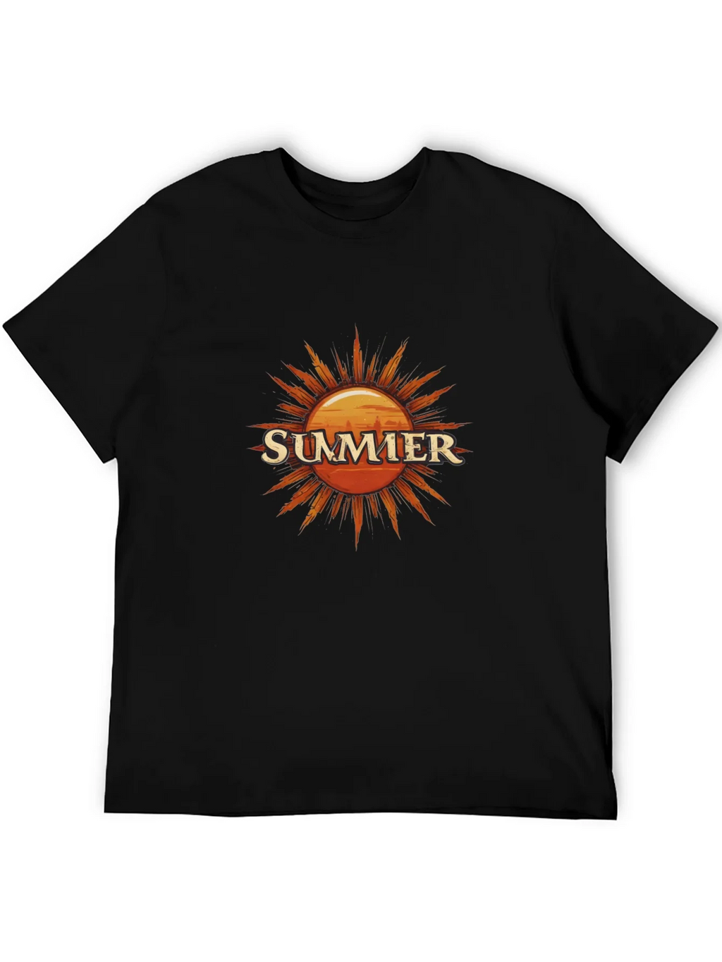 Summer Sun Graphic Tee - Black Cotton T-Shirt product image 8