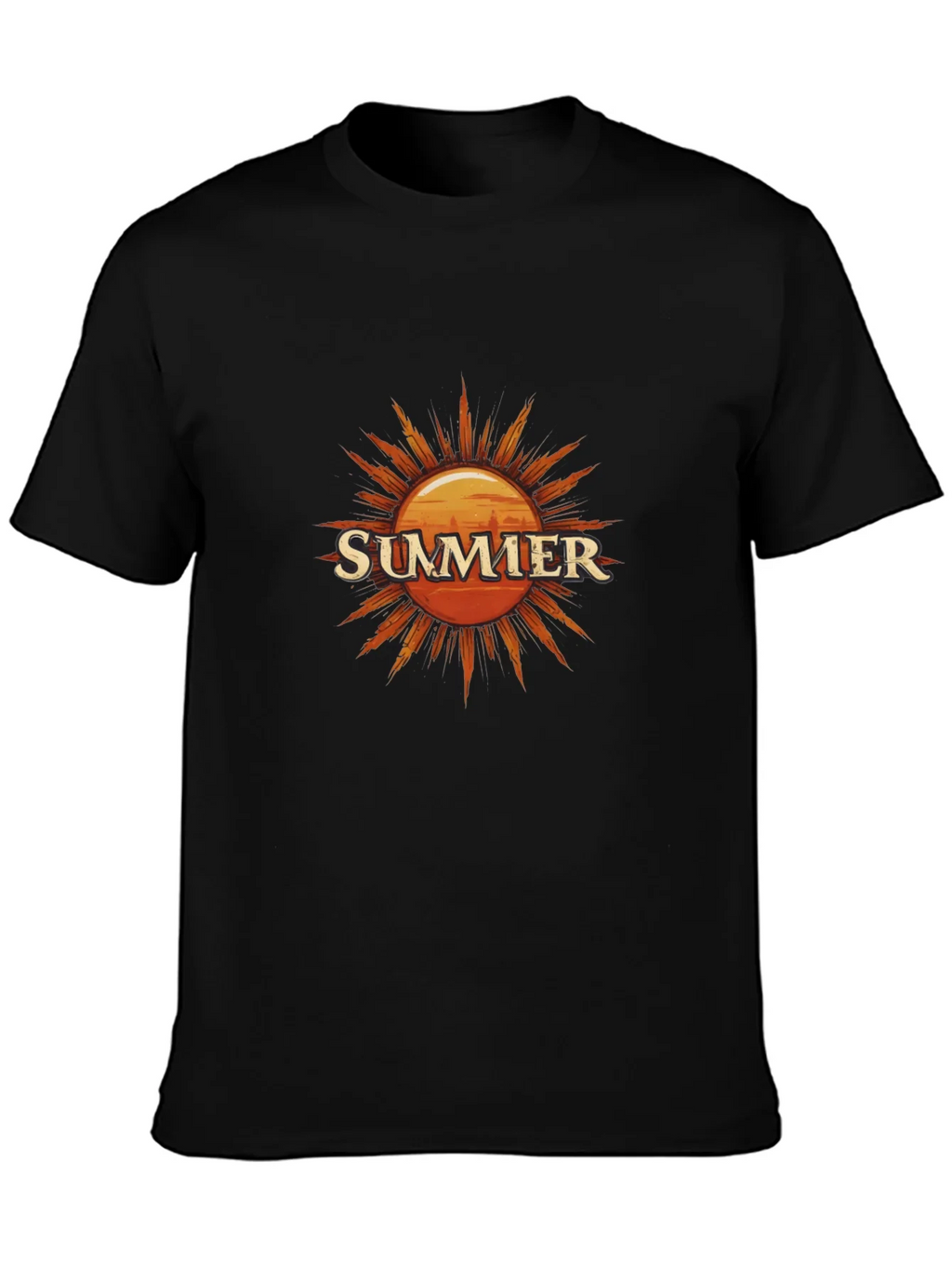 Summer Sun Graphic Tee - Black Cotton T-Shirt product image 6