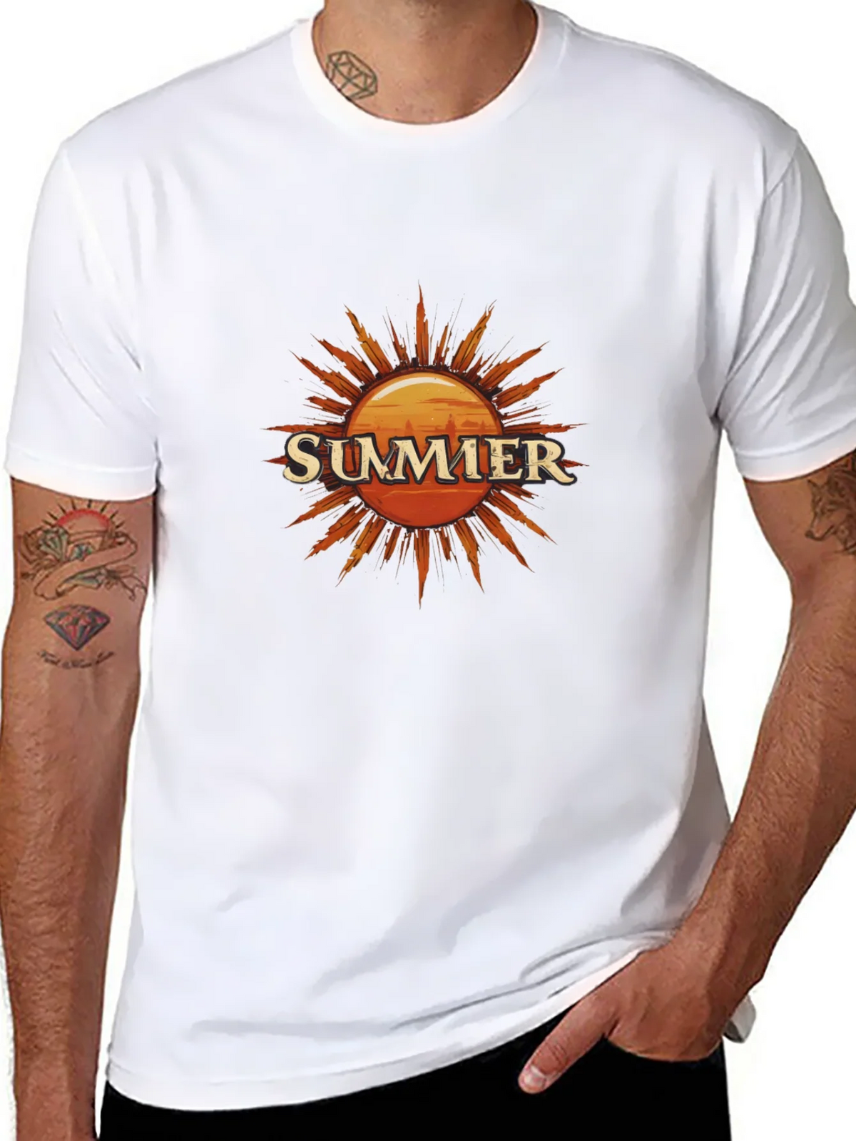Summer Sun Graphic Tee - Black Cotton T-Shirt product image 10