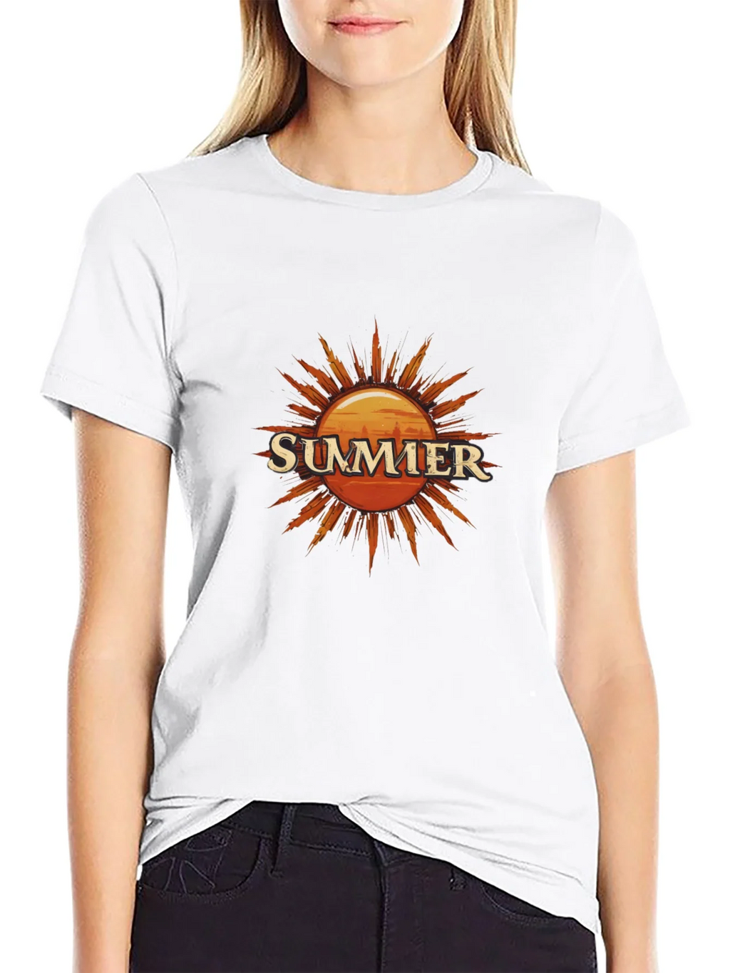 Summer Sun Graphic Tee - Black Cotton T-Shirt product image 11