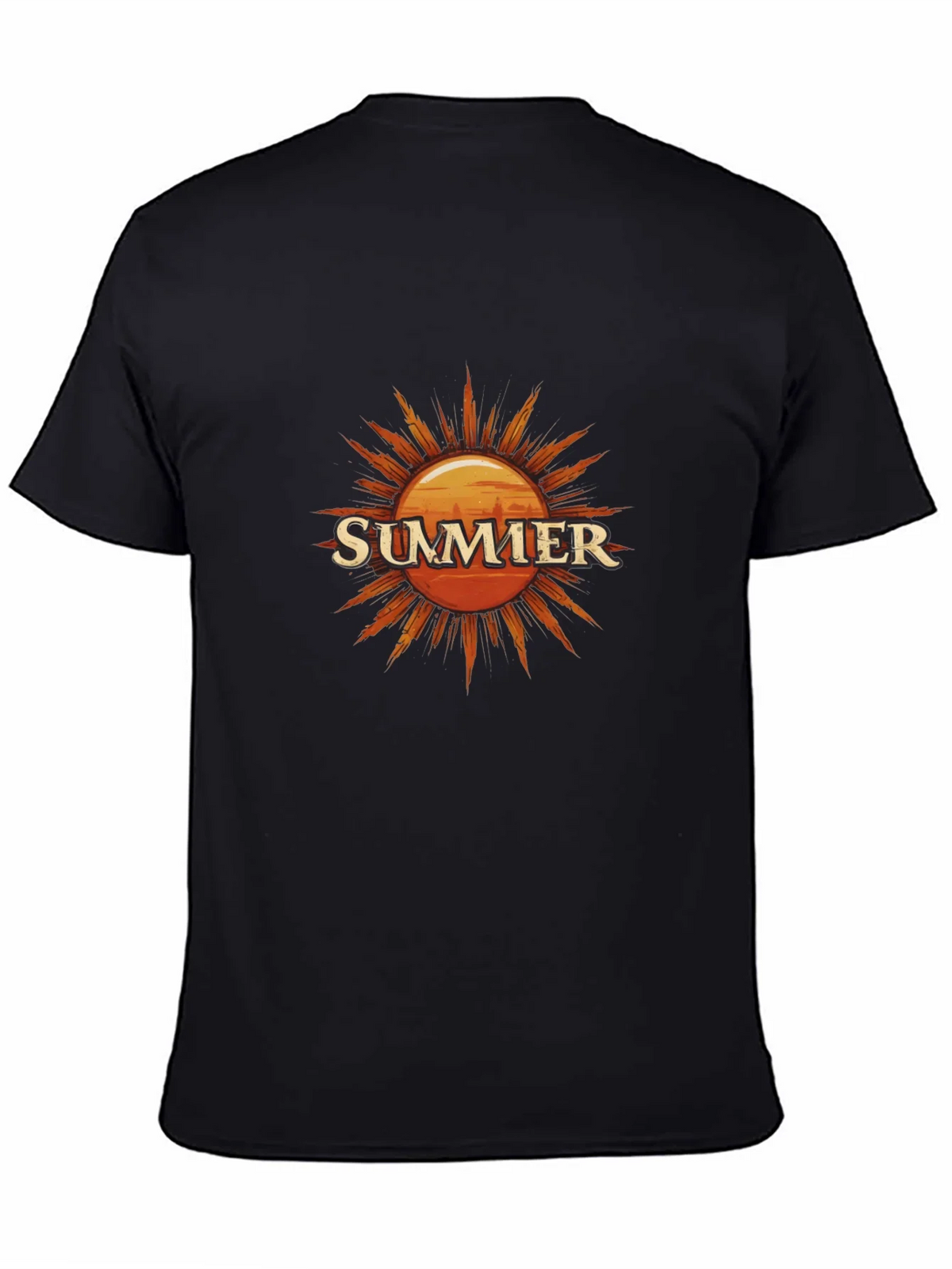 Summer Sun Graphic Tee - Black Cotton T-Shirt product image 7