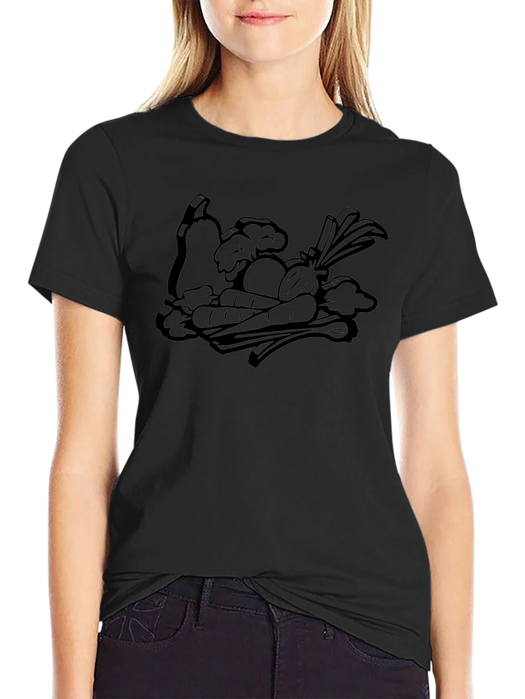 Whimsical Veggie Patch Graphic Tee - Black product image 5