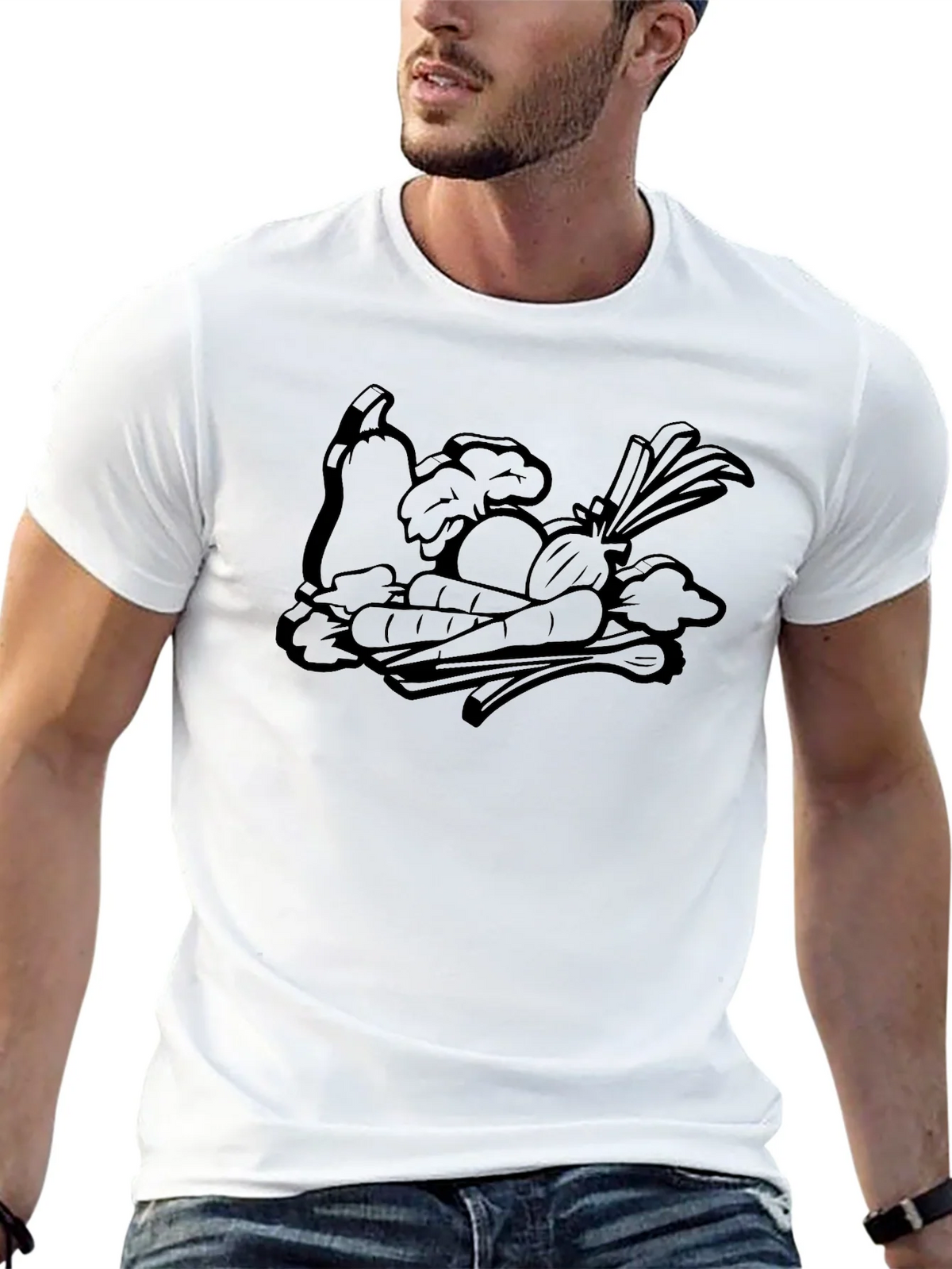 Whimsical Veggie Patch Graphic Tee - Black product image 4