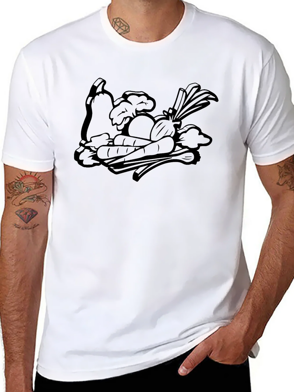 Whimsical Veggie Patch Graphic Tee - Black product image 10