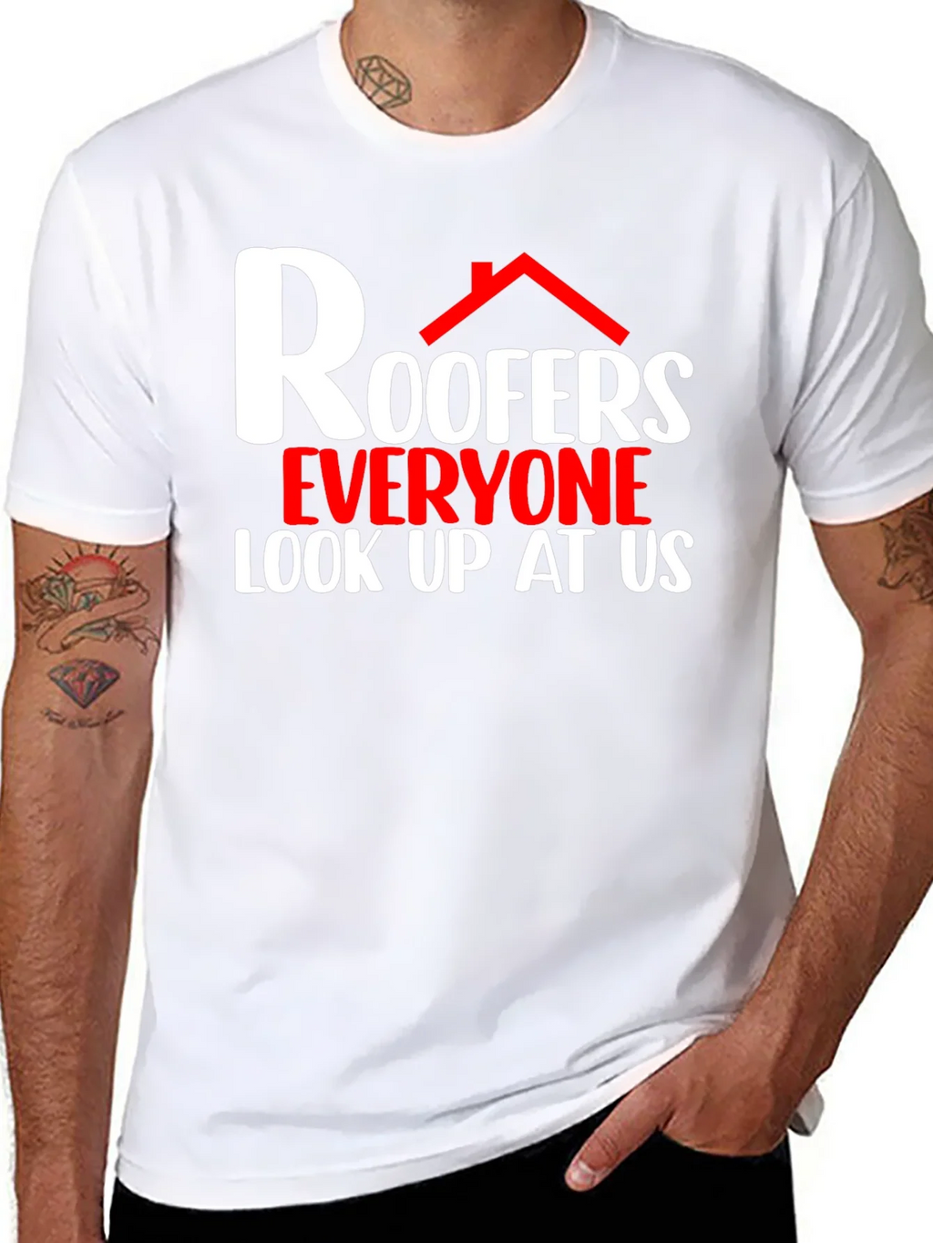 Roofers Look Up At Us Graphic T-Shirt product image 10