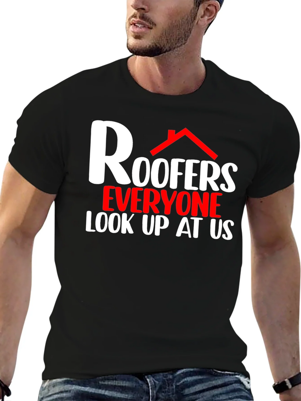 Roofers Look Up At Us Graphic T-Shirt product image 9