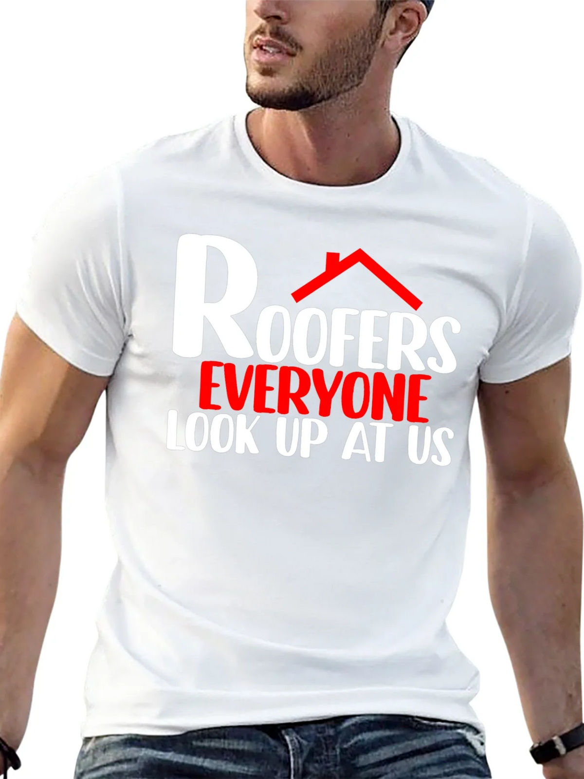 Roofers Look Up At Us Graphic T-Shirt product image 4