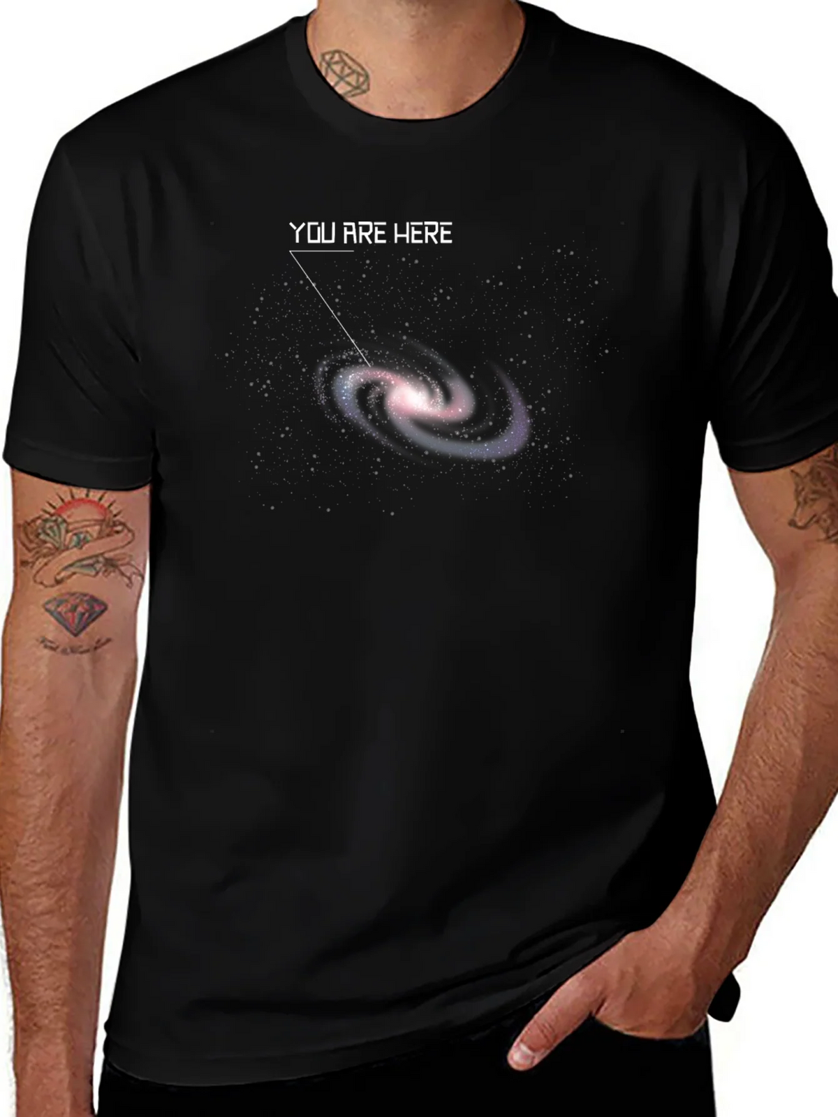 You Are Here Galaxy Graphic T-Shirt - Black product image 1