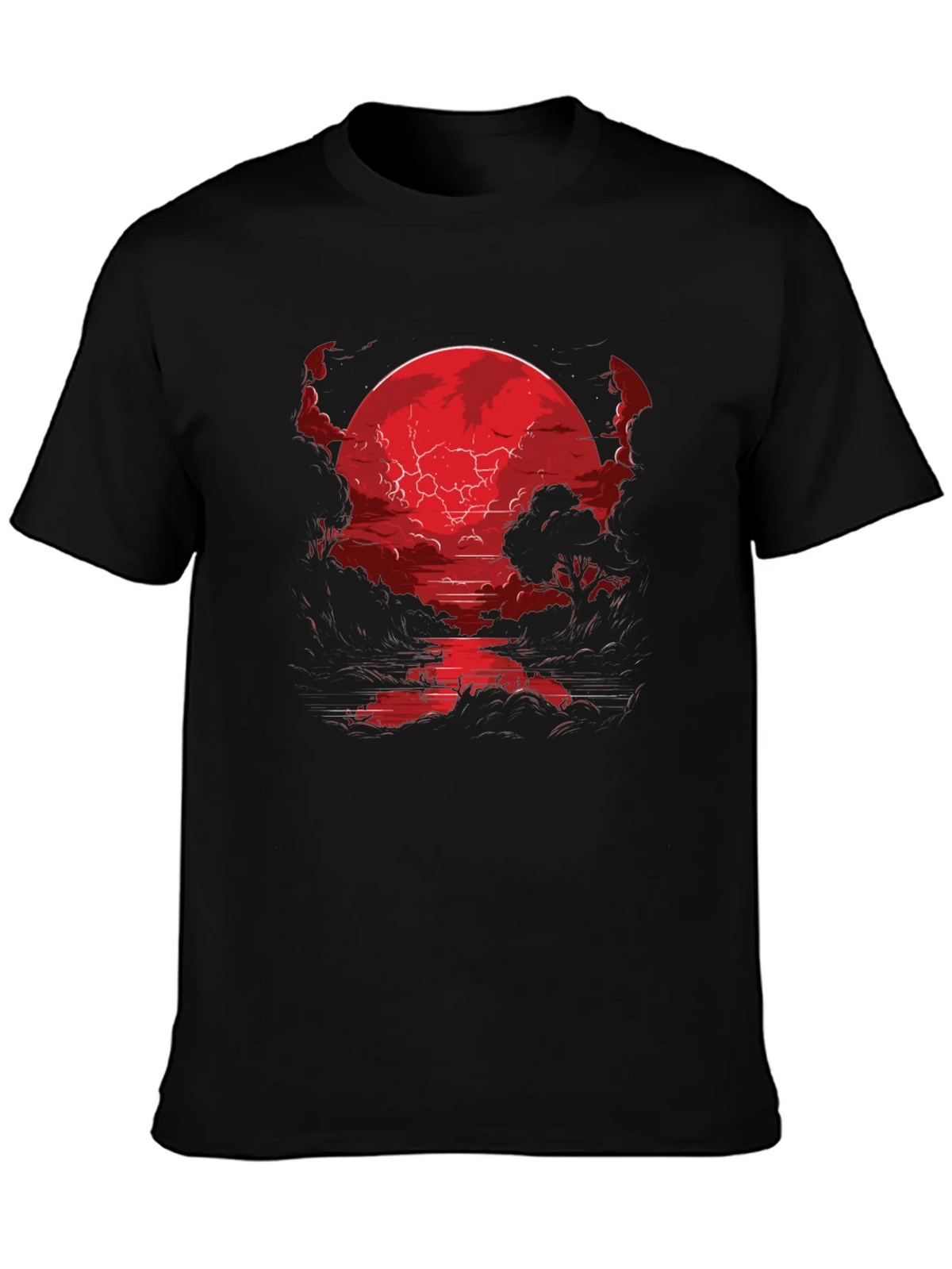 Crimson Moon River Graphic Tee - Dark Fantasy Shirt product image 6