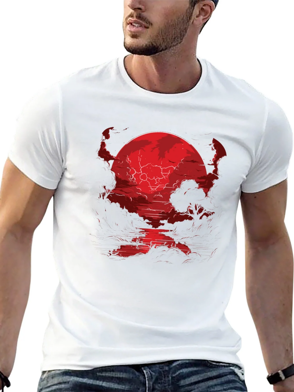 Crimson Moon River Graphic Tee - Dark Fantasy Shirt product image 4