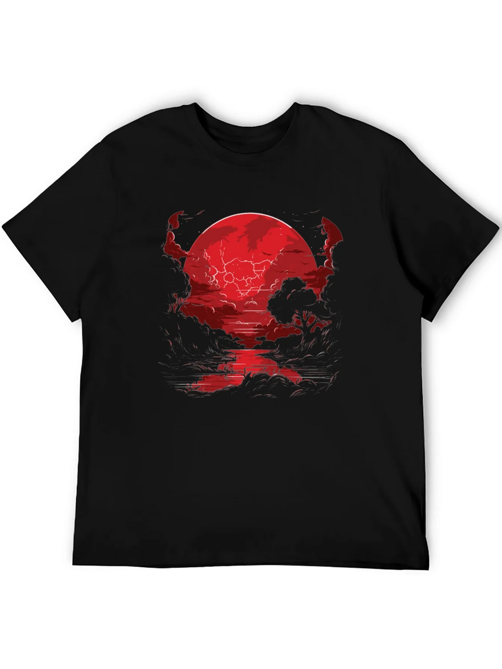 Crimson Moon River Graphic Tee - Dark Fantasy Shirt product image 8