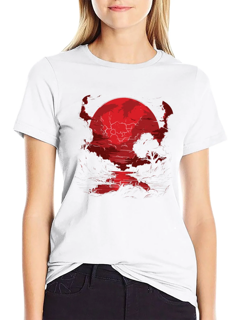 Crimson Moon River Graphic Tee - Dark Fantasy Shirt product image 11