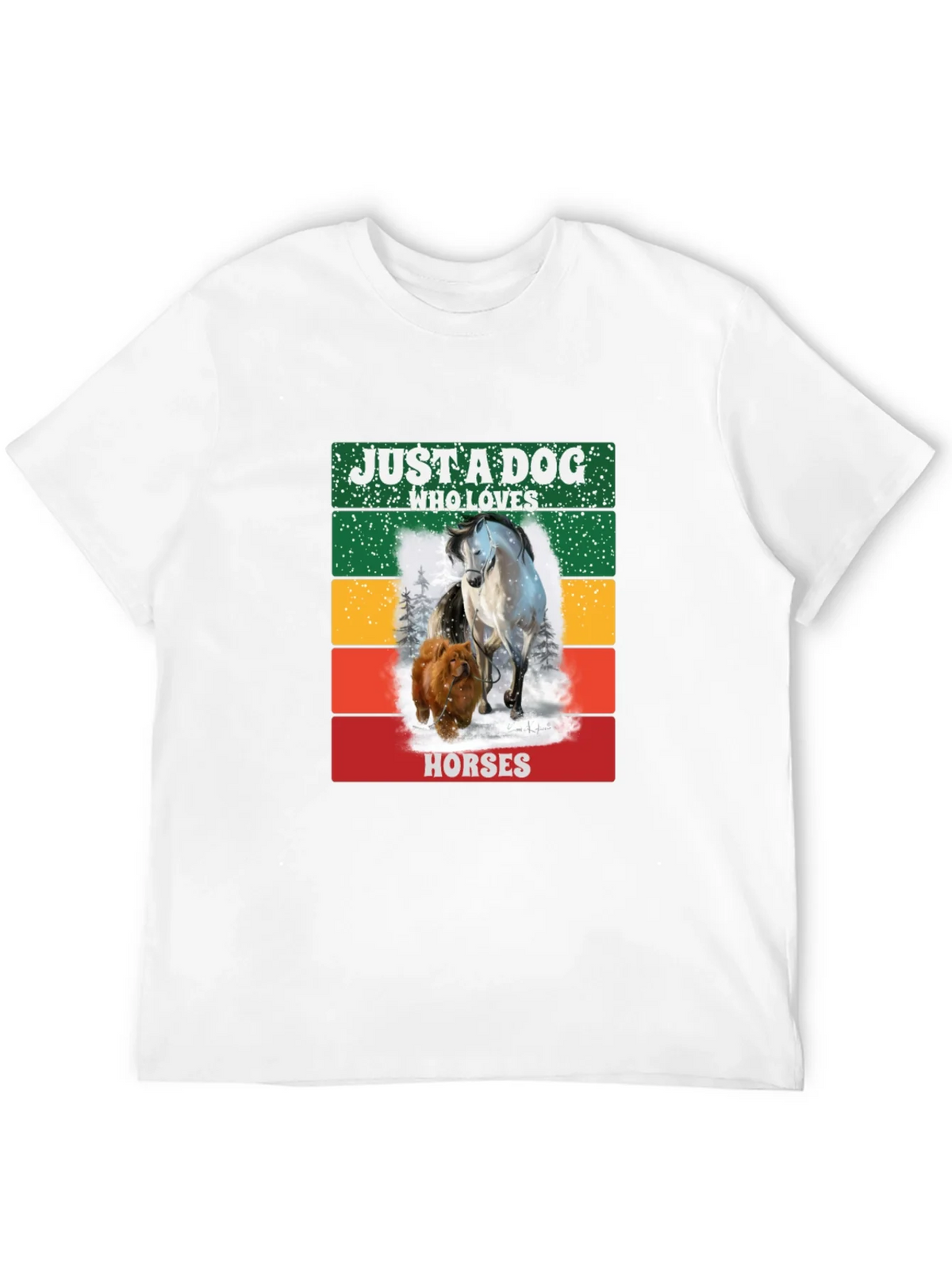 Dog & Horse Lover Tee - Just a Who Loves Horses product image 3