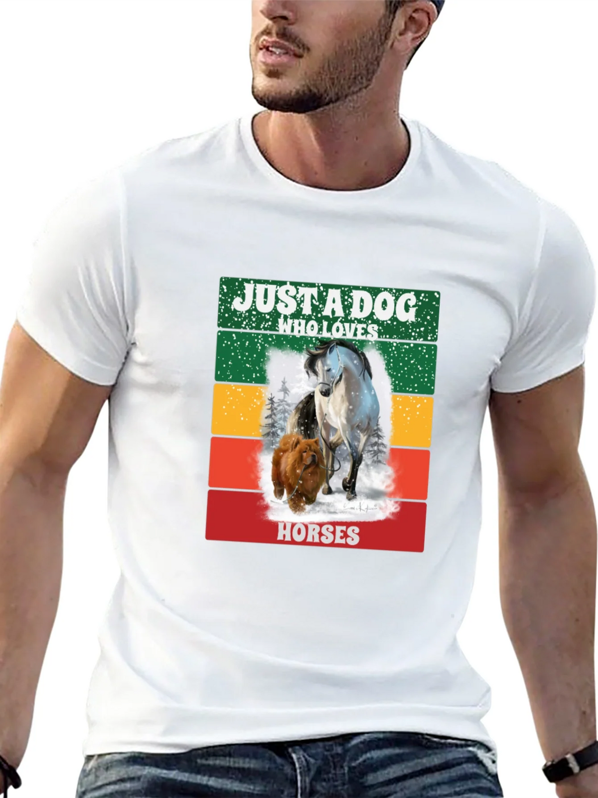 Dog & Horse Lover Tee - Just a Who Loves Horses product image 4