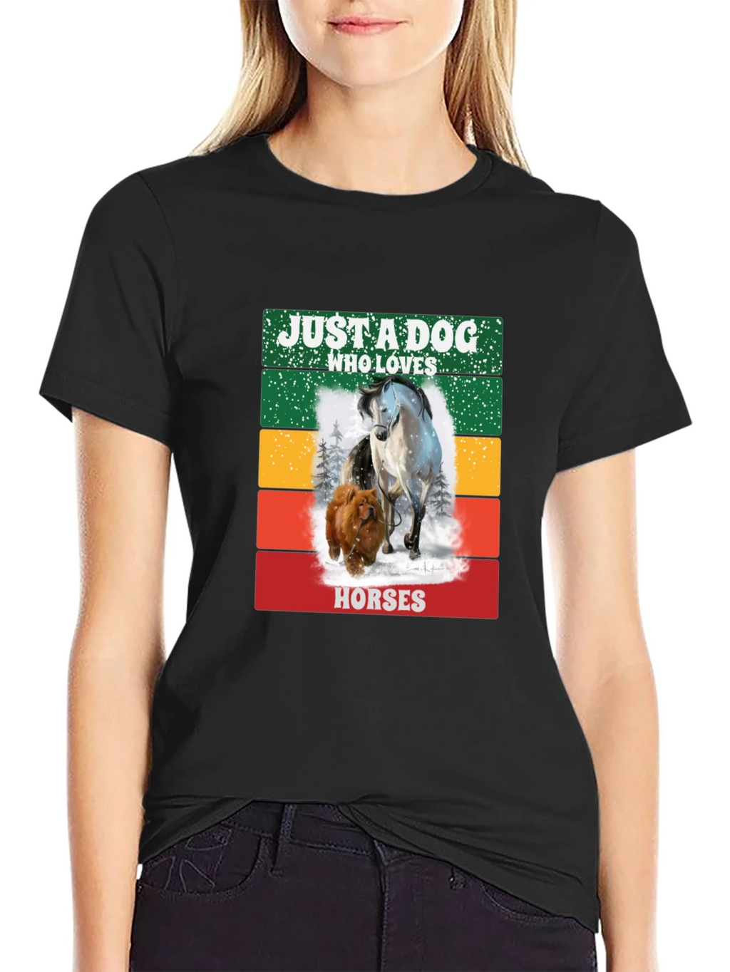 Dog & Horse Lover Tee - Just a Who Loves Horses product image 5