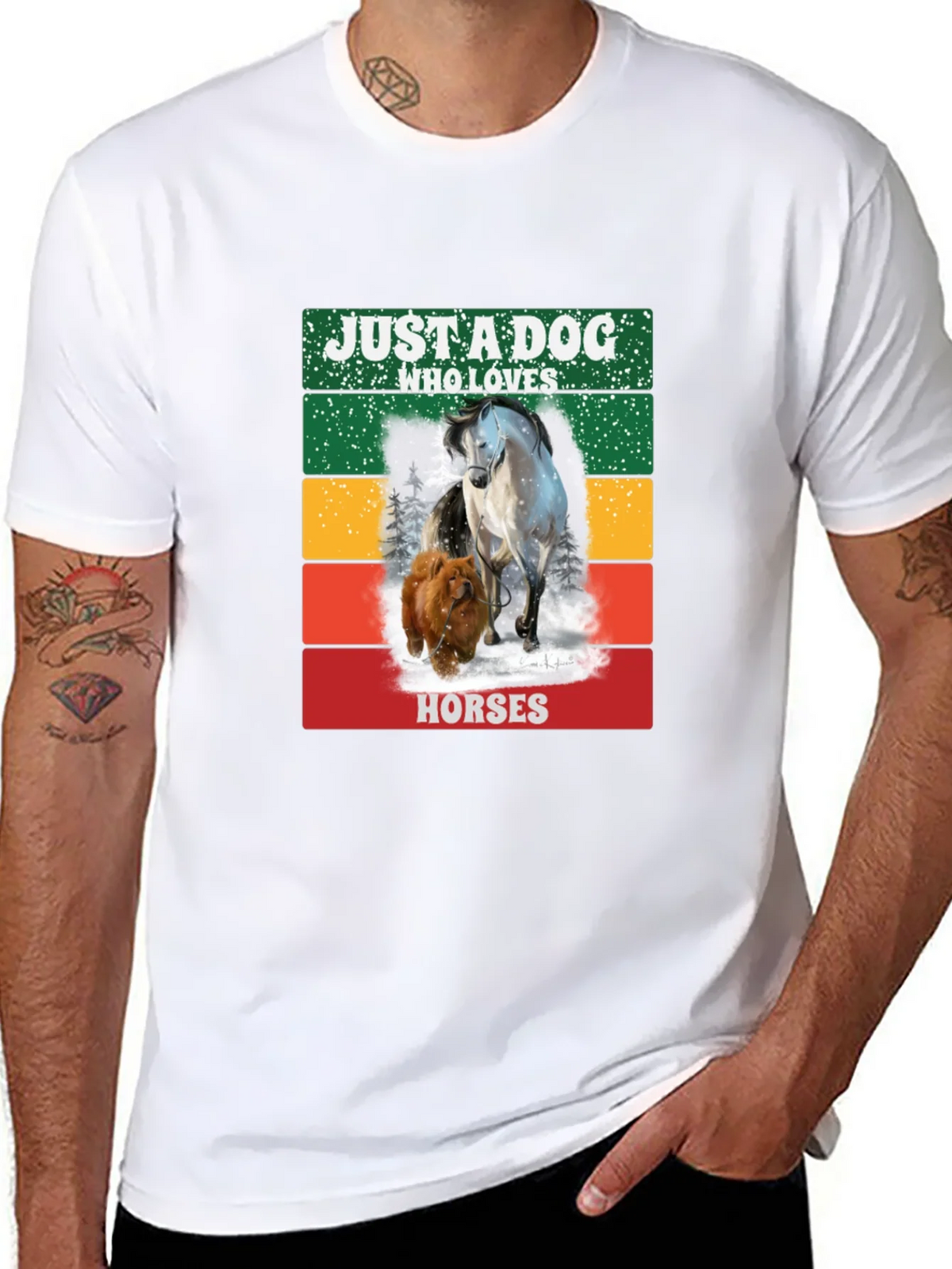 Dog & Horse Lover Tee - Just a Who Loves Horses product image 10