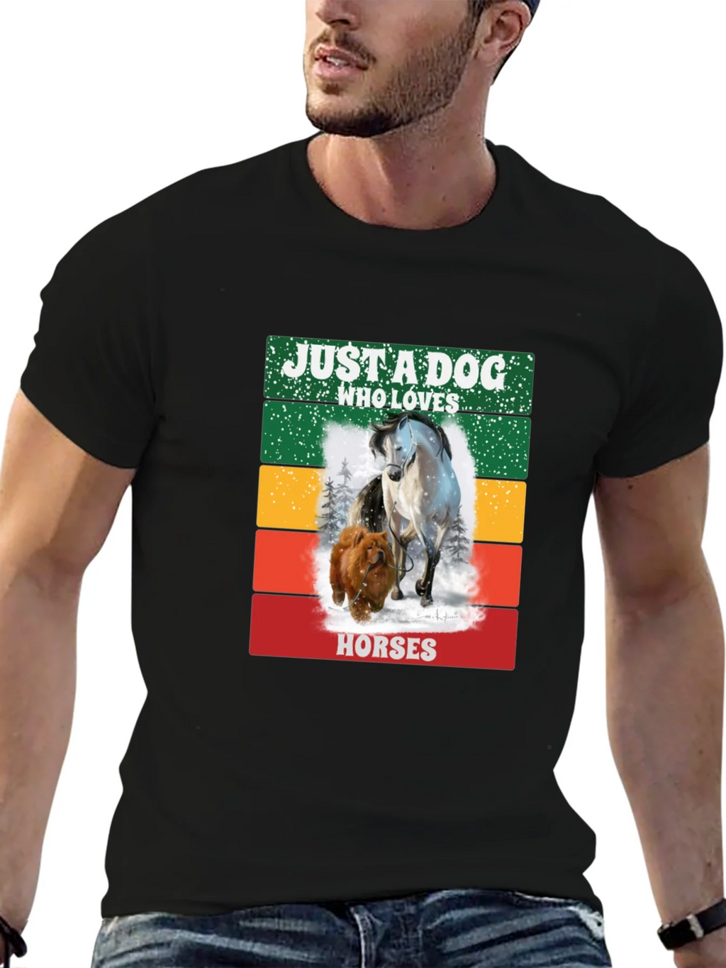 Dog & Horse Lover Tee - Just a Who Loves Horses product image 9
