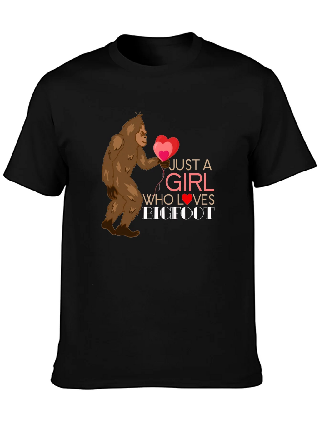 Girl Loves Bigfoot Graphic Tee - Heart Balloons Soft Fabric product image 6