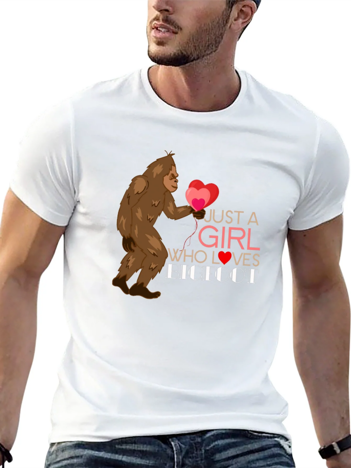 Girl Loves Bigfoot Graphic Tee - Heart Balloons Soft Fabric product image 4