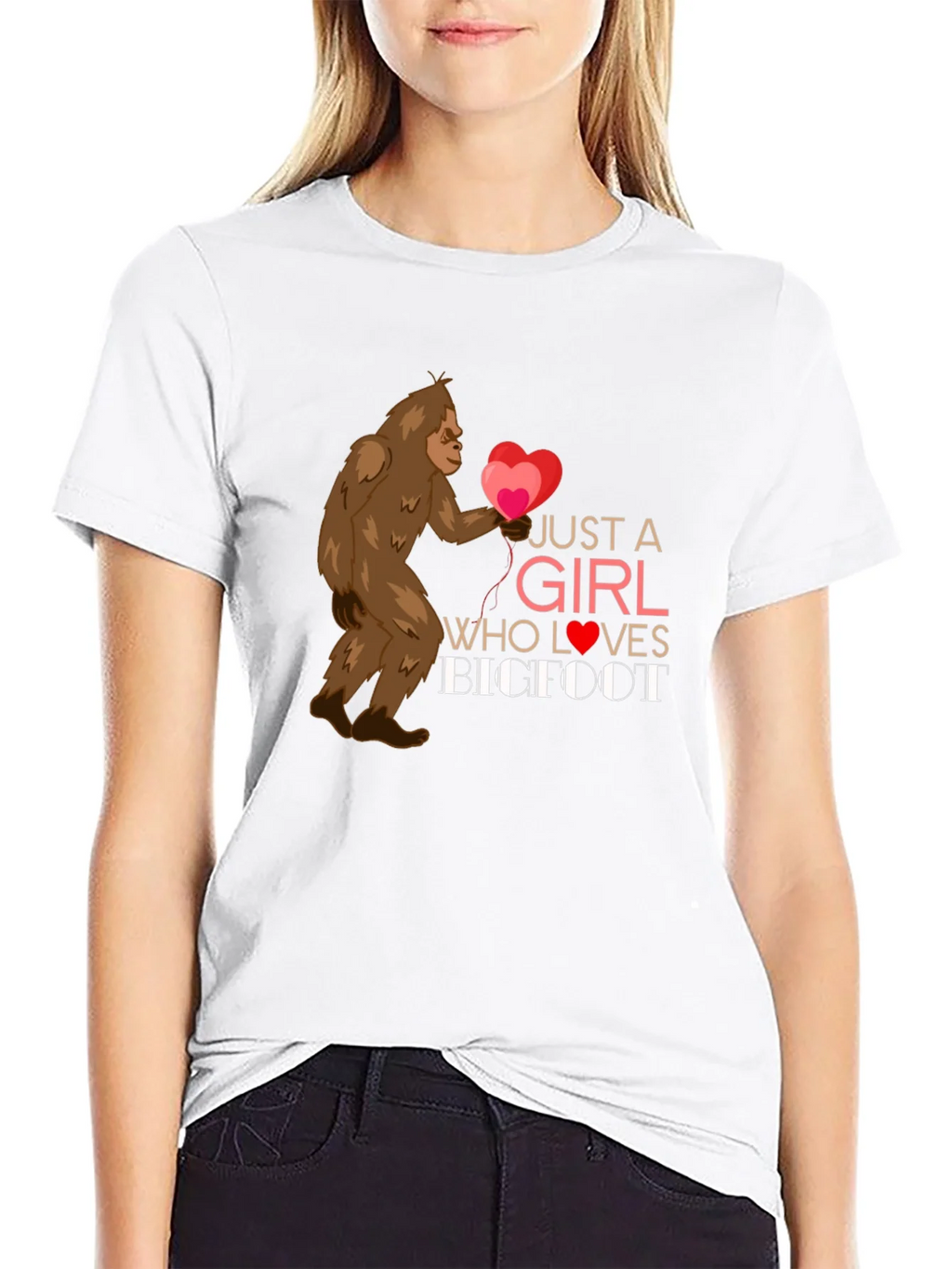 Girl Loves Bigfoot Graphic Tee - Heart Balloons Soft Fabric product image 11