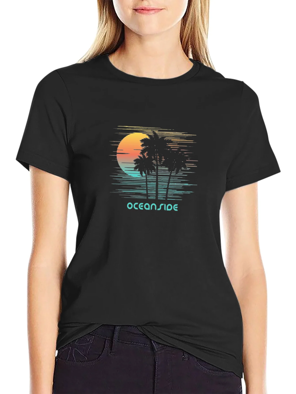 Oceanside Graphic T-Shirt - Retro Palm Tree Design product image 5