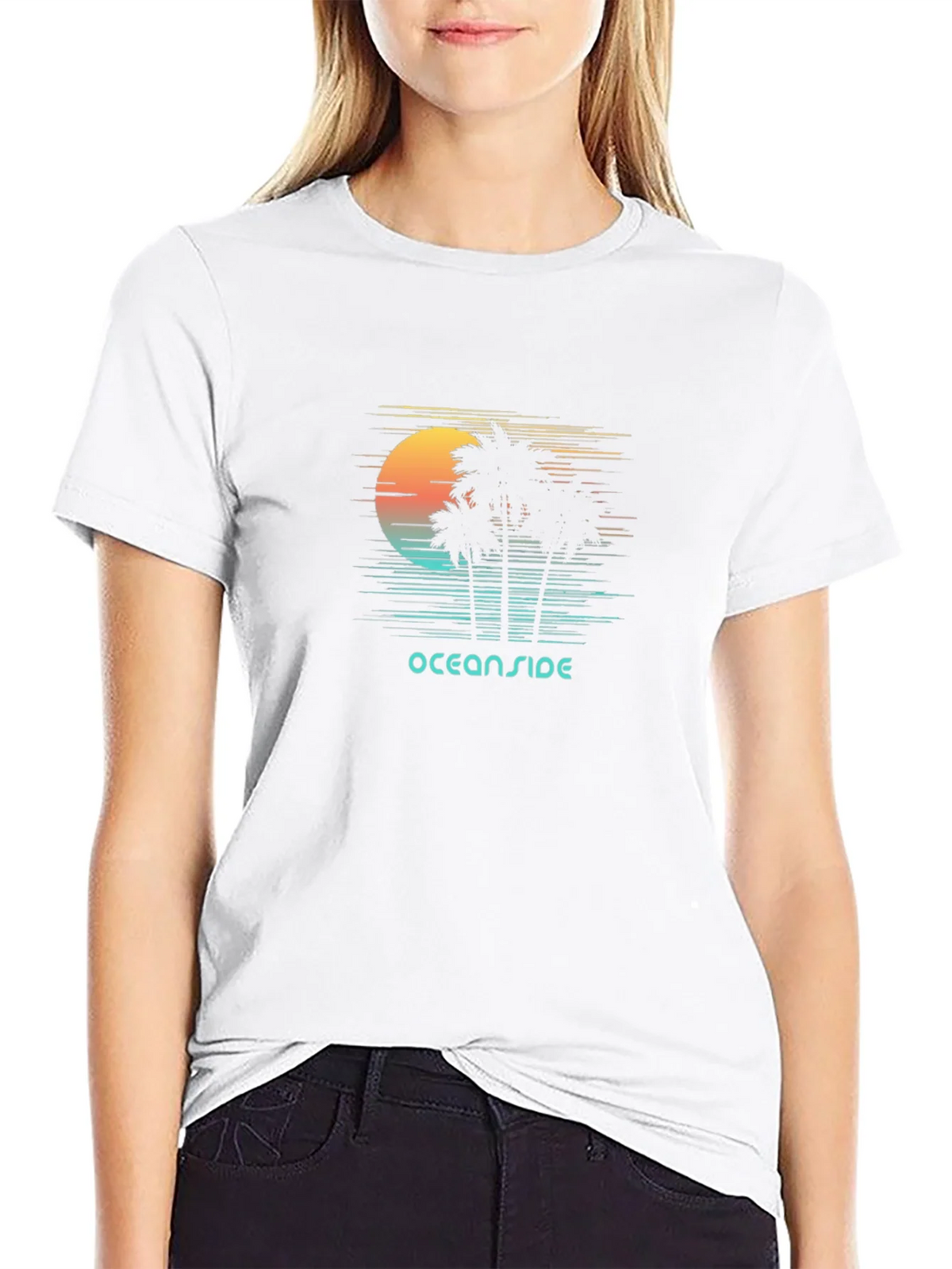 Oceanside Graphic T-Shirt - Retro Palm Tree Design product image 11