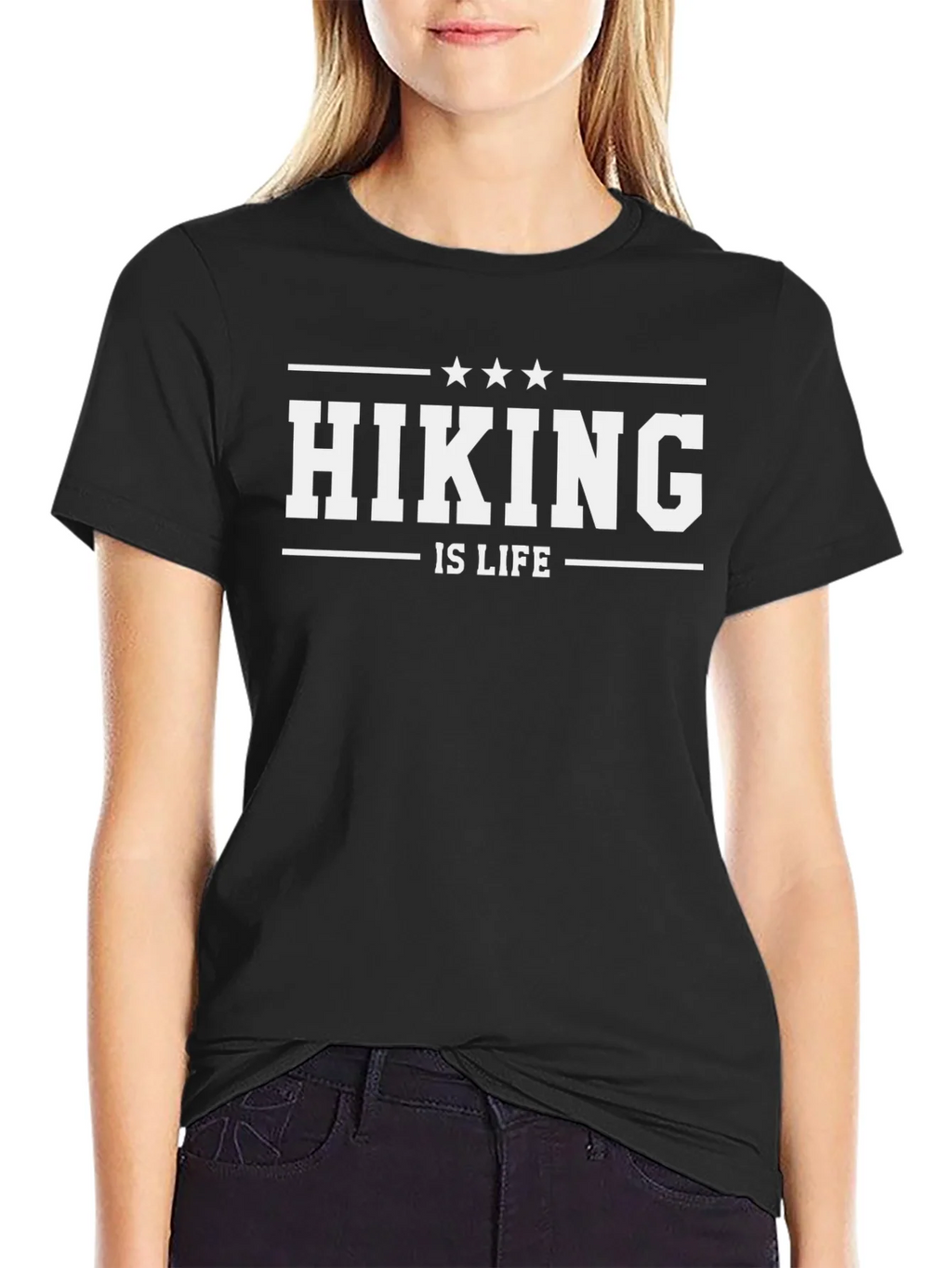 Hiking is Life Graphic T-Shirt - Black product image 5