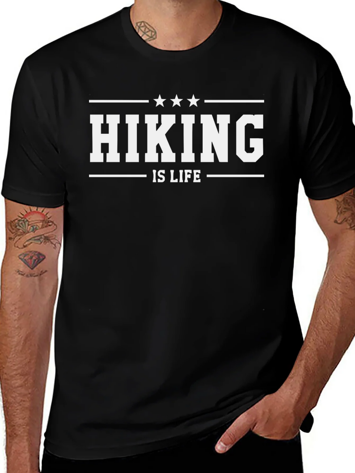 Hiking is Life Graphic T-Shirt - Black product image 1