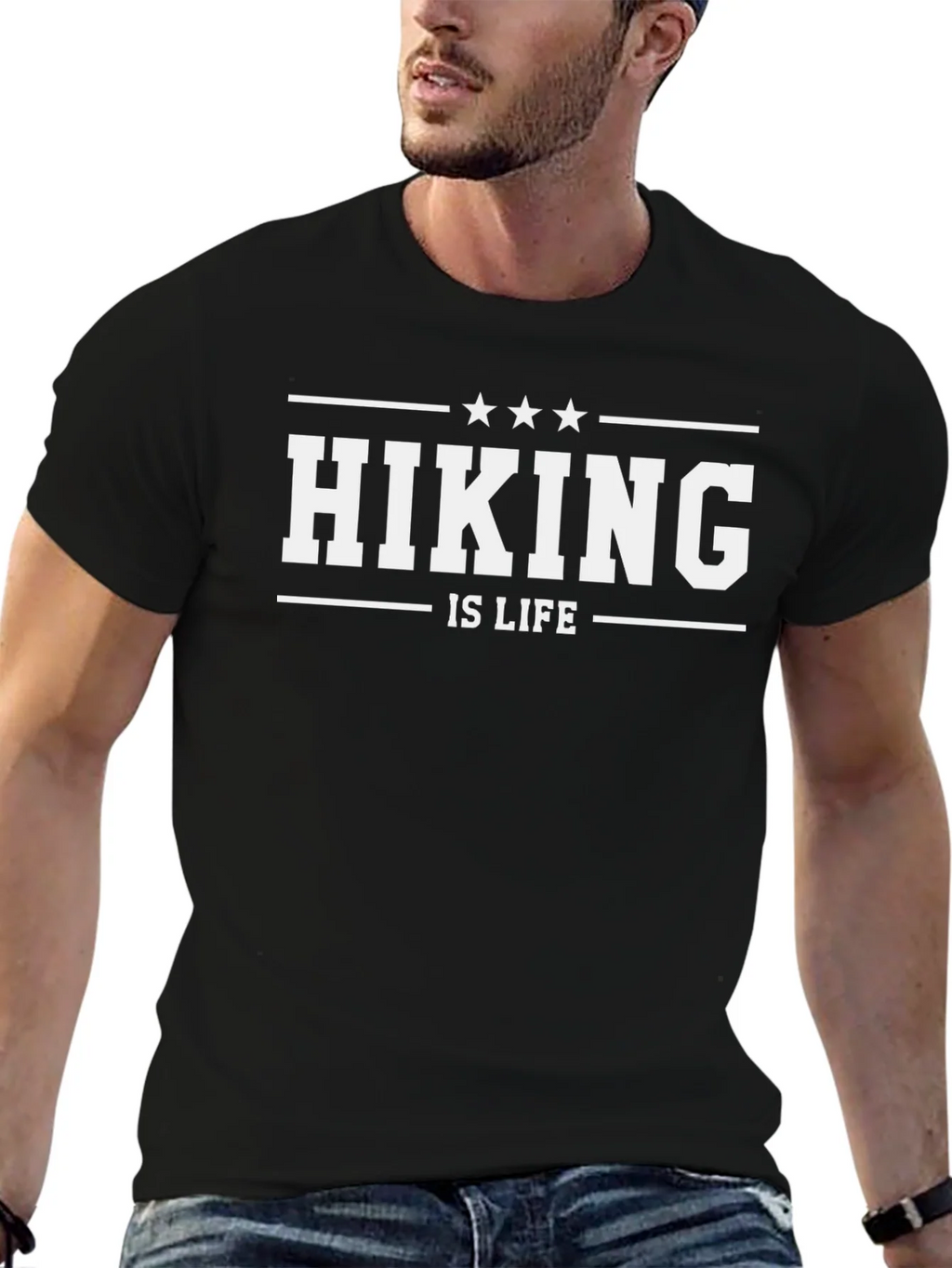 Hiking is Life Graphic T-Shirt - Black product image 9