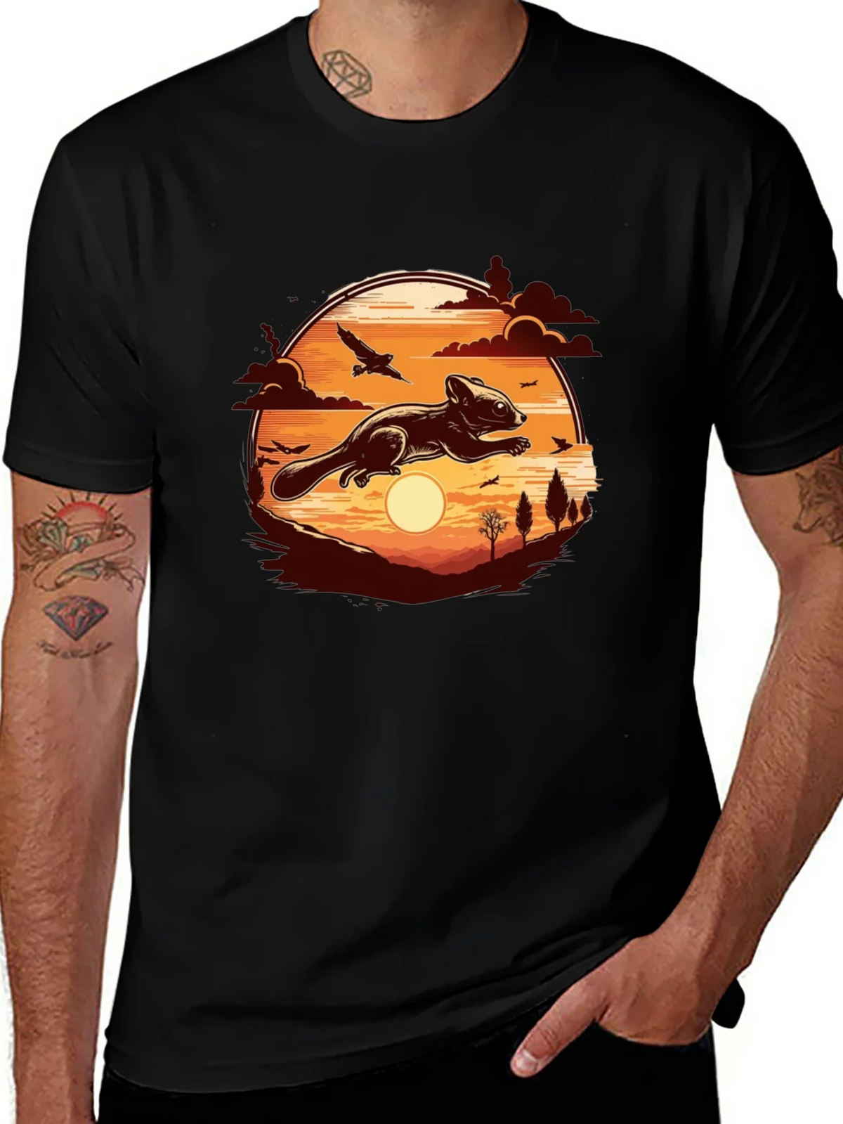 Flying Squirrel Sunset T-Shirt product image 1
