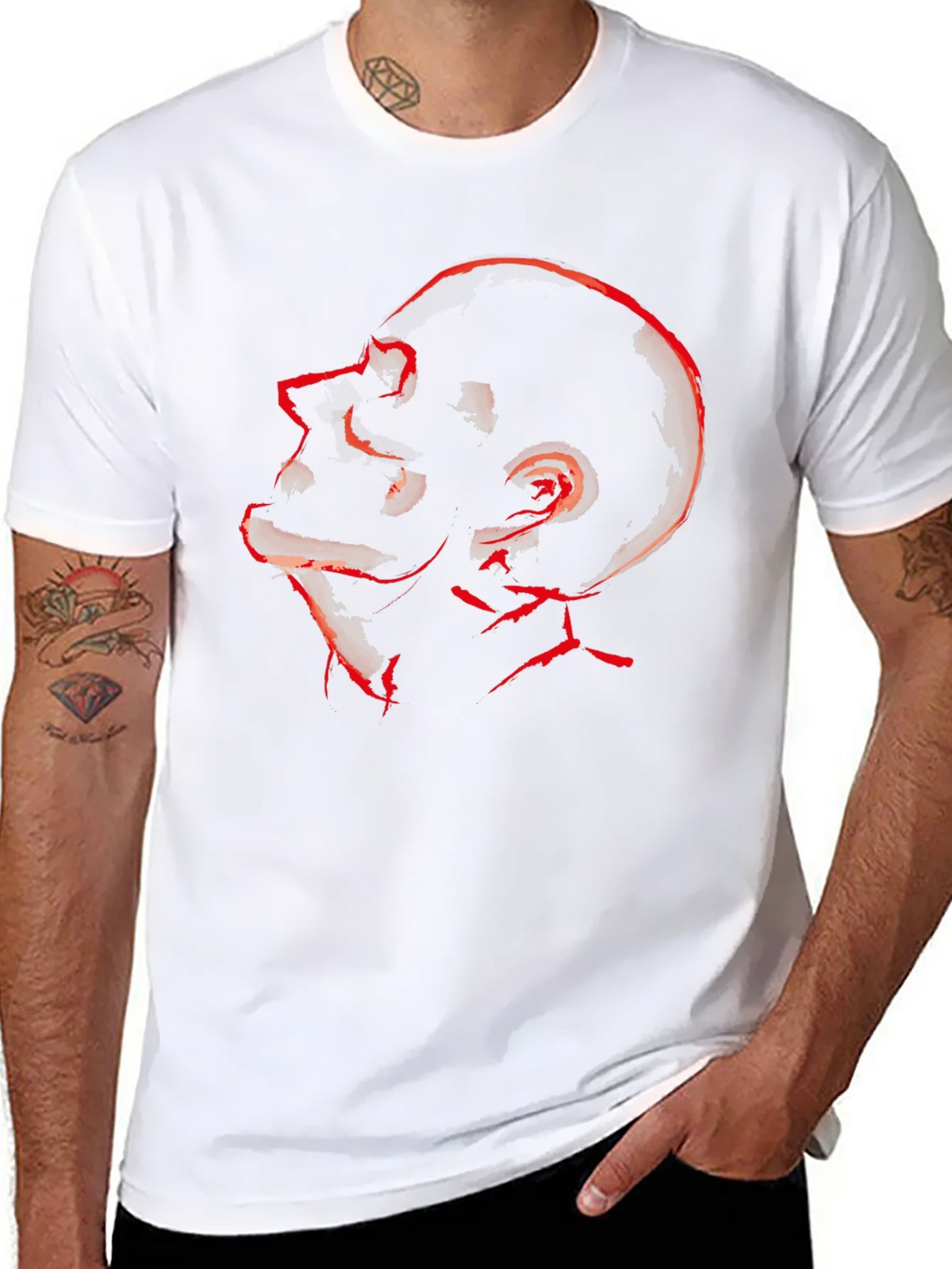 Abstract Red Skull Graphic Tee product image 10