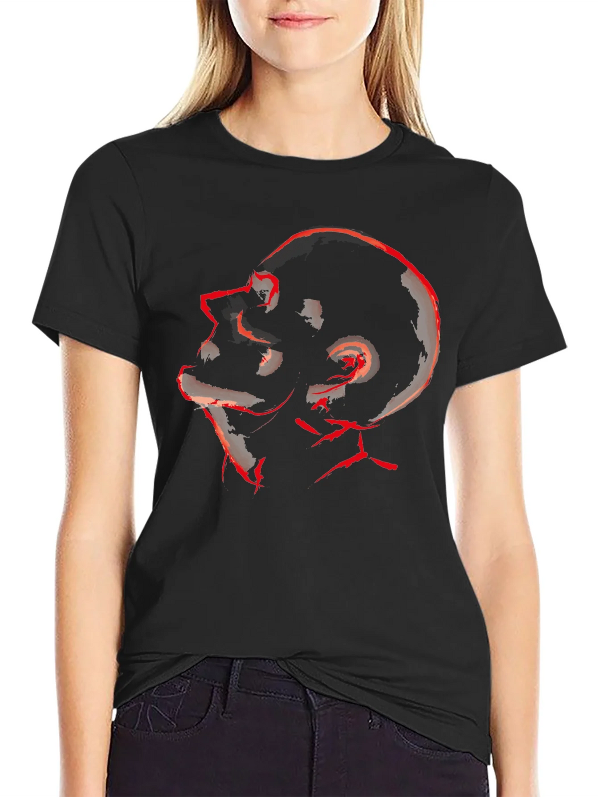 Abstract Red Skull Graphic Tee product image 5