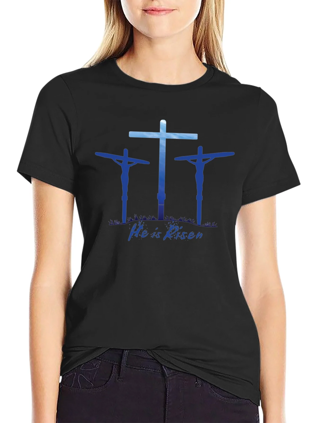 He is Risen Graphic Tee - Christian Easter Shirt product image 5
