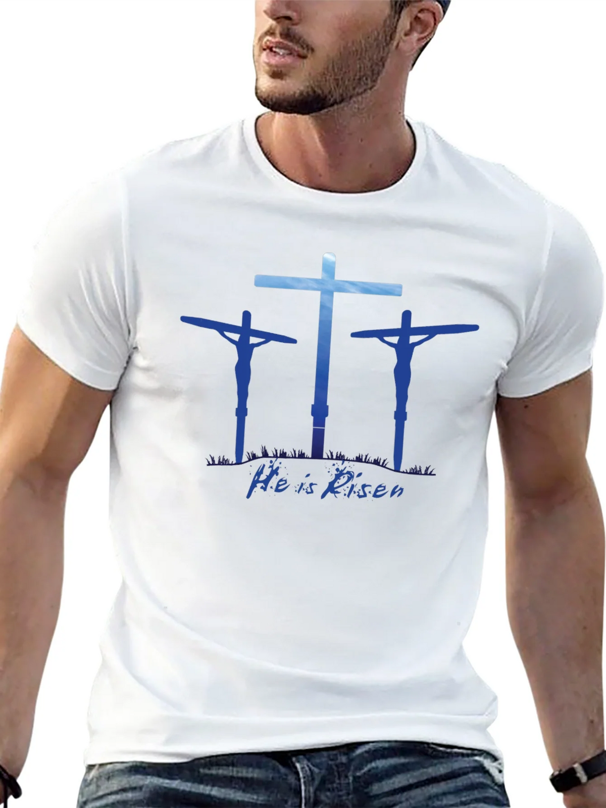 He is Risen Graphic Tee - Christian Easter Shirt product image 4