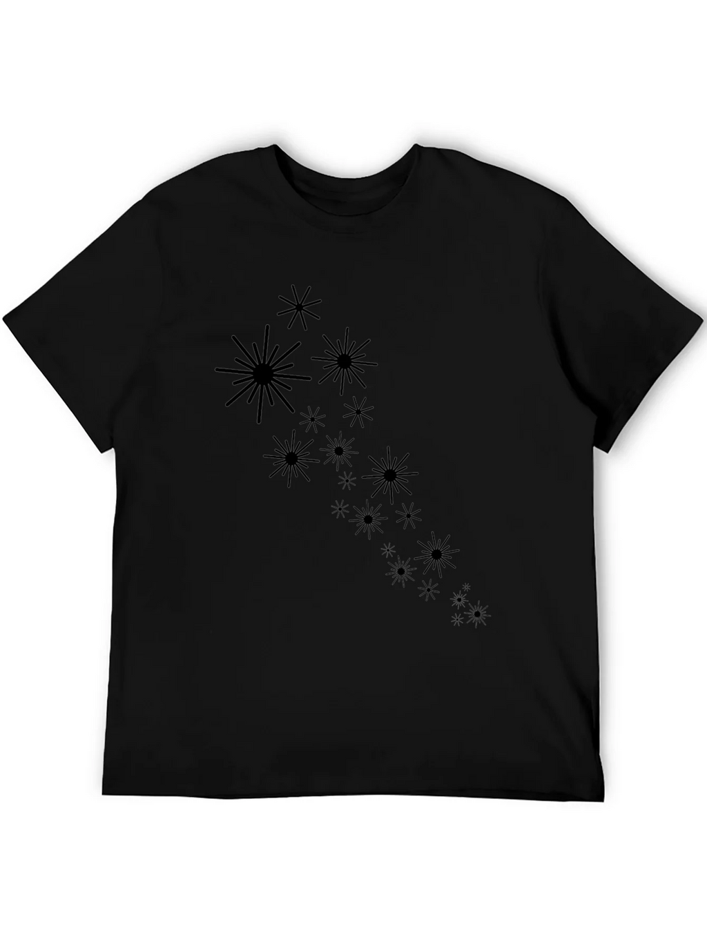 Starburst Graphic Black T-Shirt - Modern Casual Wear product image 8