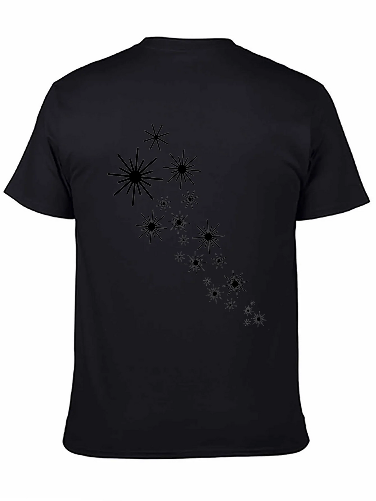 Starburst Graphic Black T-Shirt - Modern Casual Wear product image 7