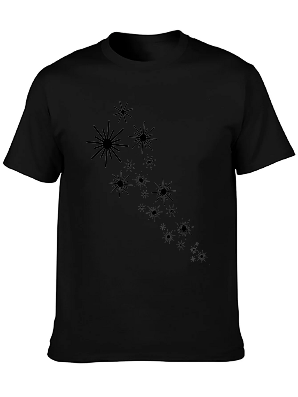 Starburst Graphic Black T-Shirt - Modern Casual Wear product image 6