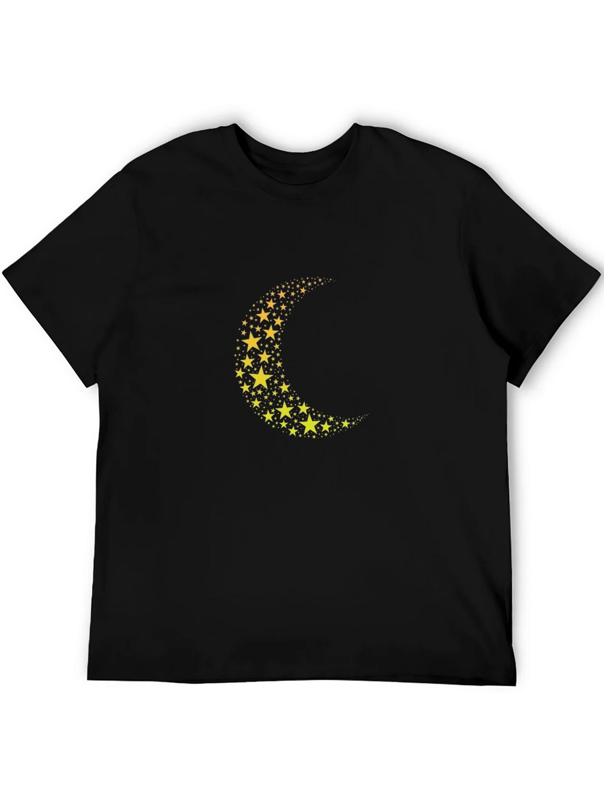 Starry Crescent Moon Black T-Shirt product image 2