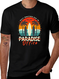Paradise Office Graphic T-Shirt - Beach Surfboard Design product image 1