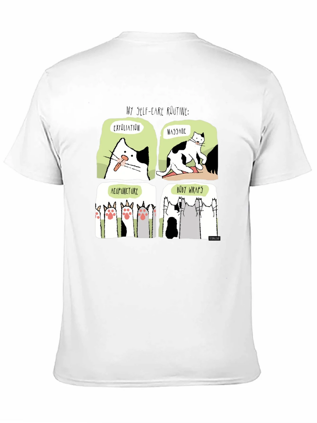 Self-Care Cat Routine Black T-Shirt product image 2