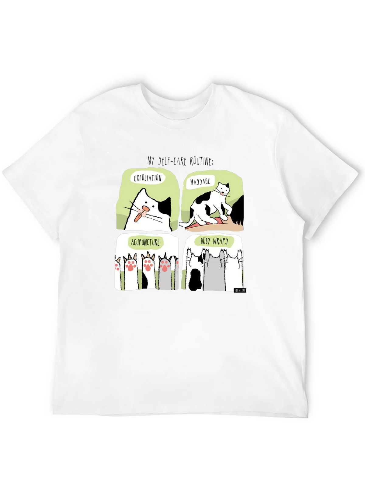 Self-Care Cat Routine Black T-Shirt product image 3