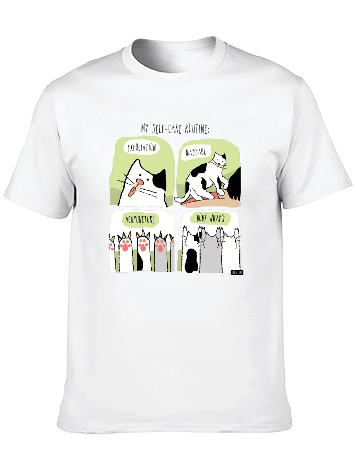 Self-Care Cat Routine Black T-Shirt product image 12