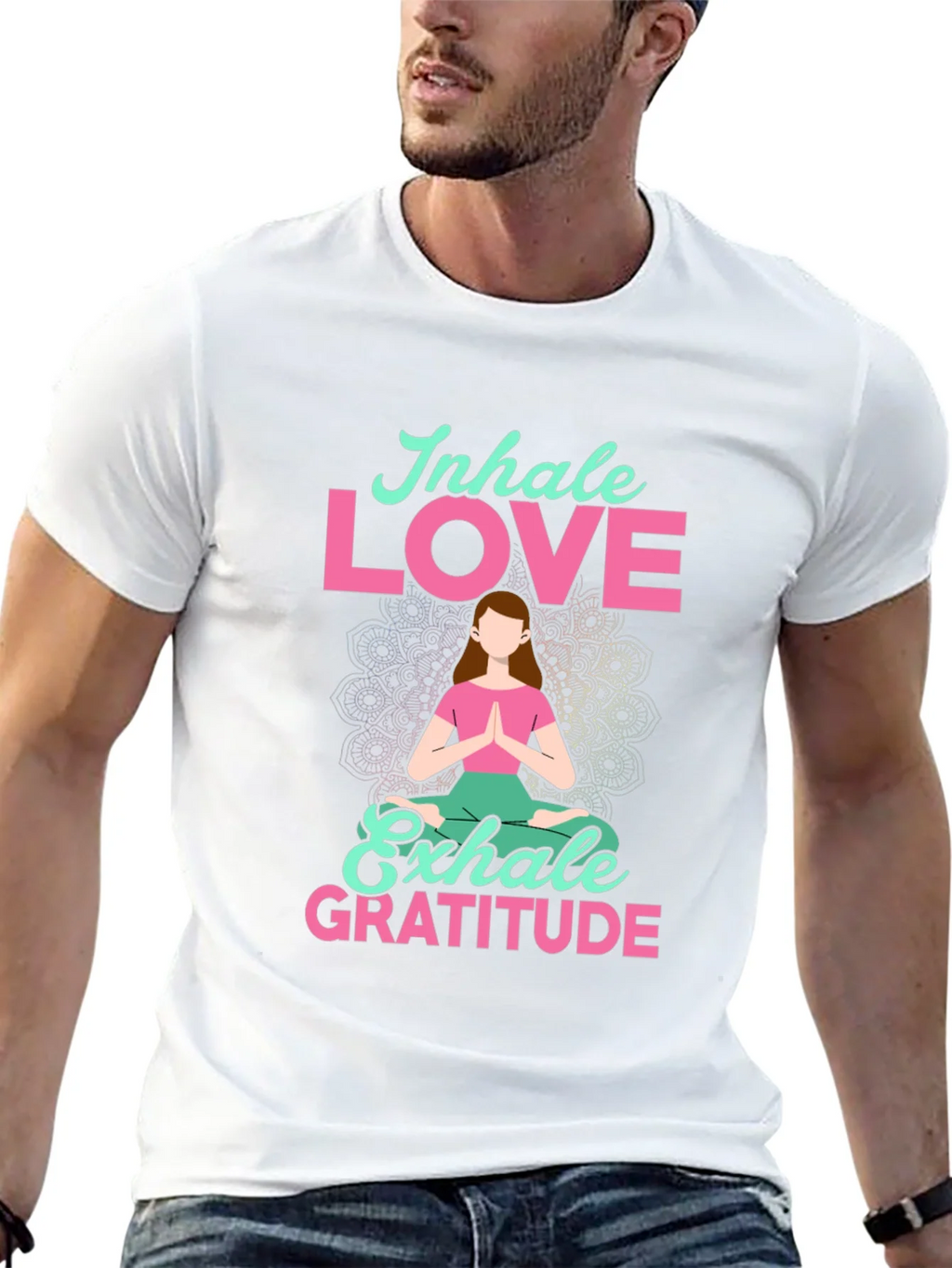 Inhale Love Exhale Gratitude T-Shirt - Yoga Meditation Tee product image 4