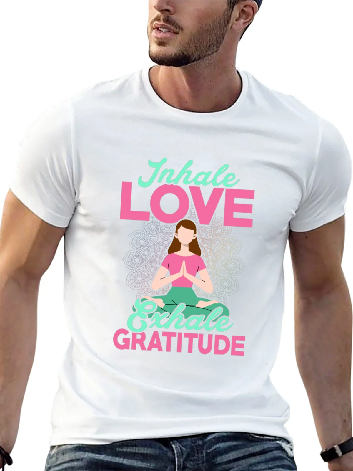 Inhale Love Exhale Gratitude T-Shirt - Yoga Meditation Tee product image 4
