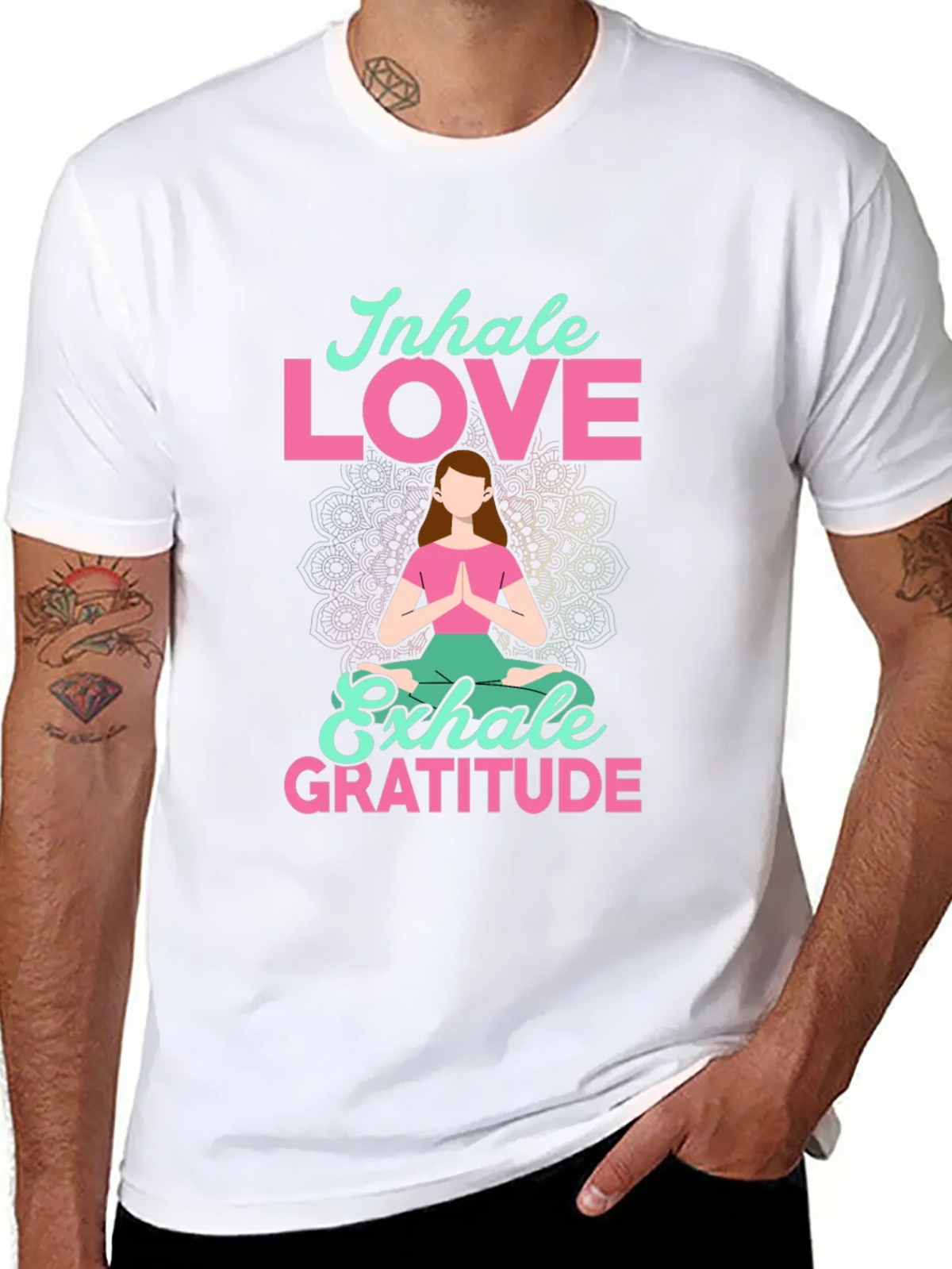 Inhale Love Exhale Gratitude T-Shirt - Yoga Meditation Tee product image 10