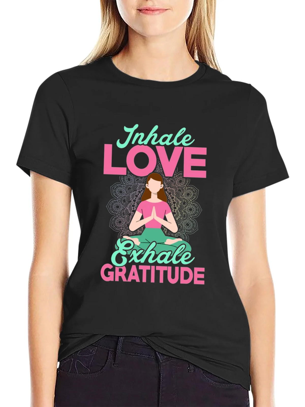 Inhale Love Exhale Gratitude T-Shirt - Yoga Meditation Tee product image 5