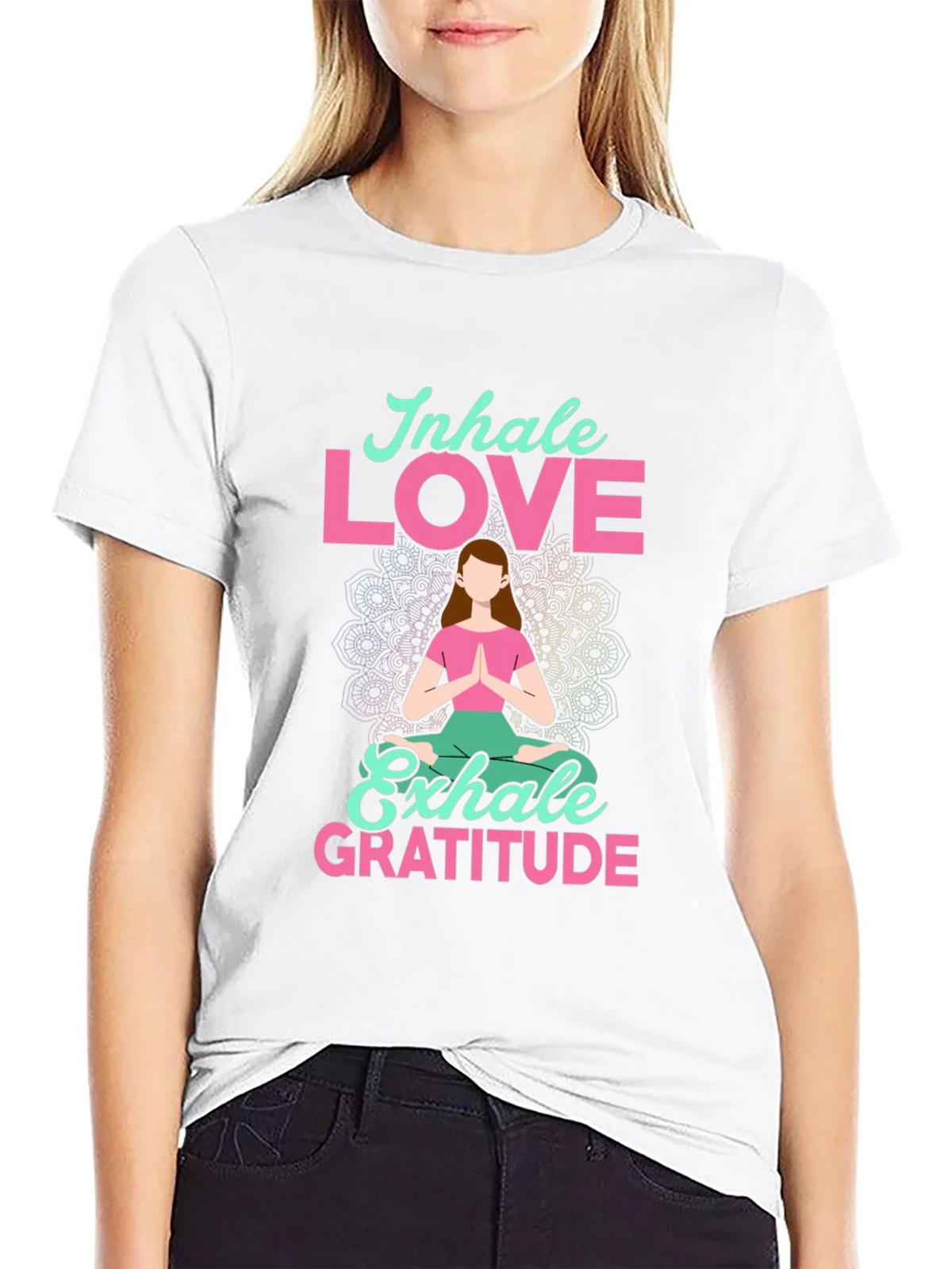 Inhale Love Exhale Gratitude T-Shirt - Yoga Meditation Tee product image 11